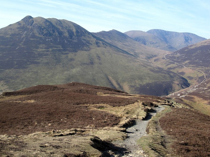 IMG_3149.JPG - View from the top of Barrow.  Causey Pike on the far left with the ridge I'd be going along stretching away into the distance.  My next target (Outerside) is partially visible to the right.